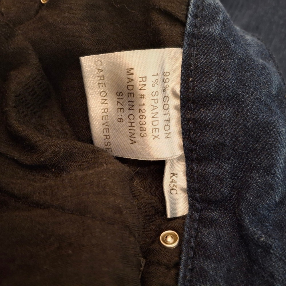 Ethyl Classic Denim Capri Pants Size 6 Embellished Pockets Dark Wash - Picture 6 of 10